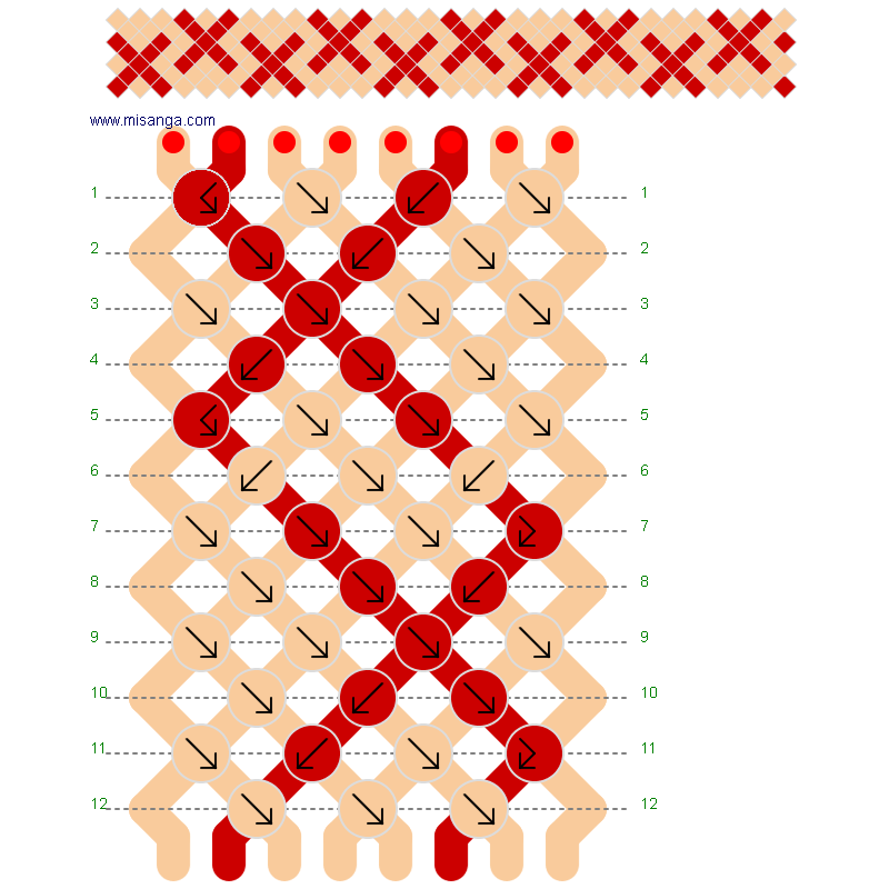 バツ模様ミサンガ製作図