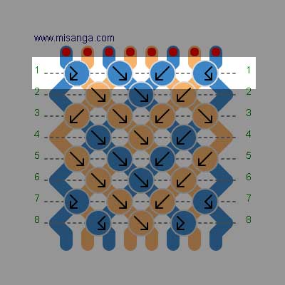 ハート模様ミサンガ製作図