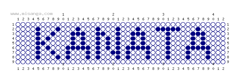 編みこみ文字ミサンガ製作図：KANATA