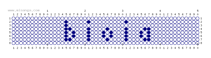 編みこみ文字ミサンガの製作図の作成 編みこみ文字ミサンガの製作図の作成