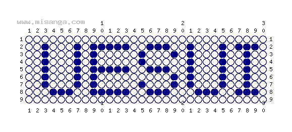 編みこみ文字ミサンガ製作図：UESUI