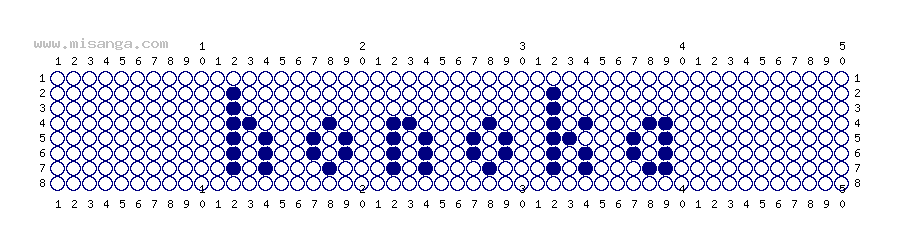 編みこみ文字ミサンガ製作図：HONOKA