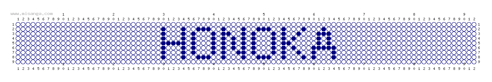 編みこみ文字ミサンガ製作図：HONOKA