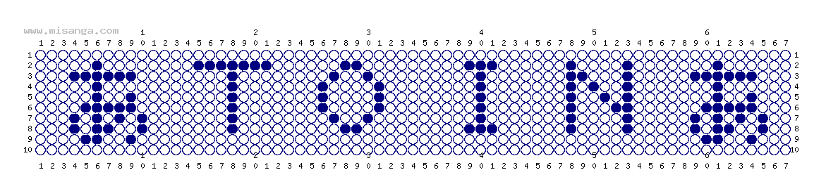 編みこみ文字ミサンガ製作図：あＴＯＩＮあ