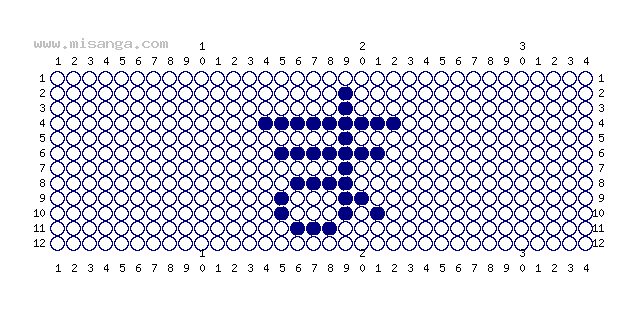 編みこみ文字ミサンガ製作図：ま