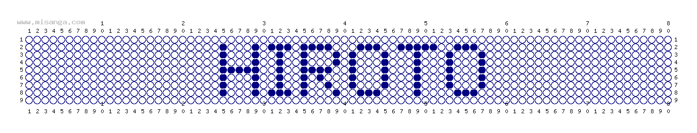 編みこみ文字ミサンガ製作図：HIROTO