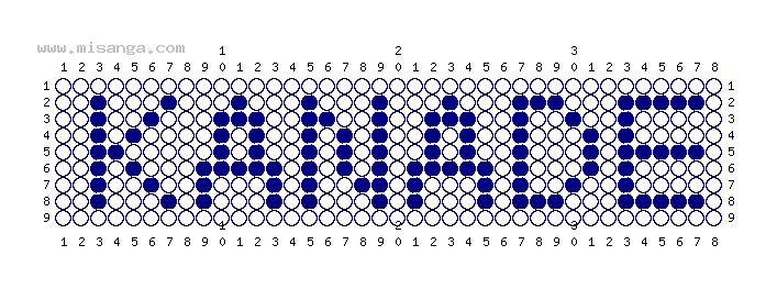 編みこみ文字ミサンガ製作図：KANADE