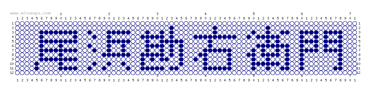 編みこみ文字ミサンガ製作図：尾浜勘右衛門