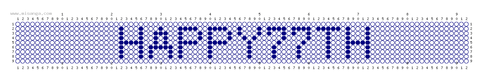 編みこみ文字ミサンガ製作図：HAPPY77TH