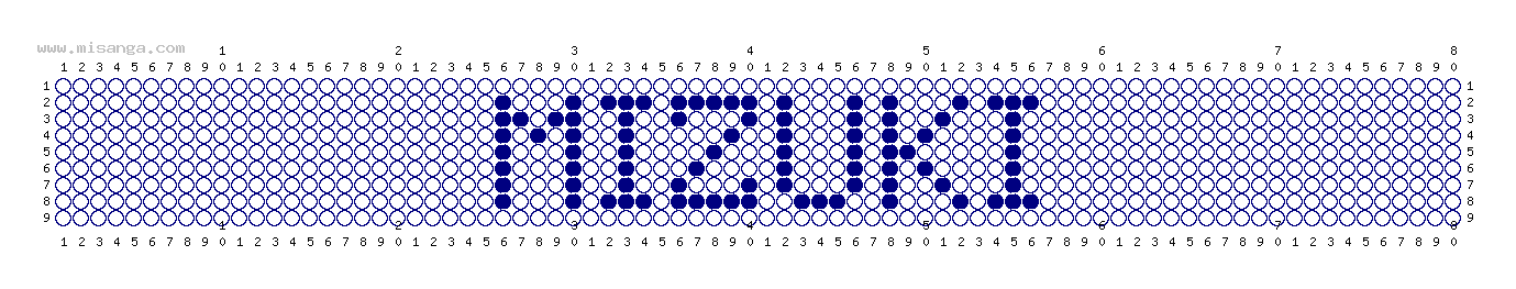 編みこみ文字ミサンガ製作図：MIZUKI