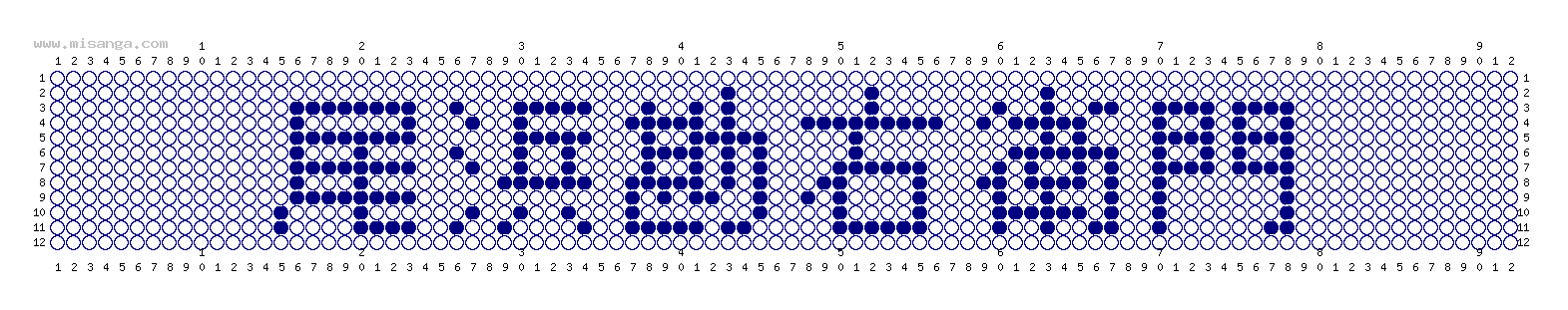 編みこみ文字ミサンガ製作図：尾浜勘右衛門