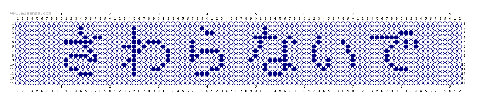 編みこみ文字ミサンガ製作図：さわらないで