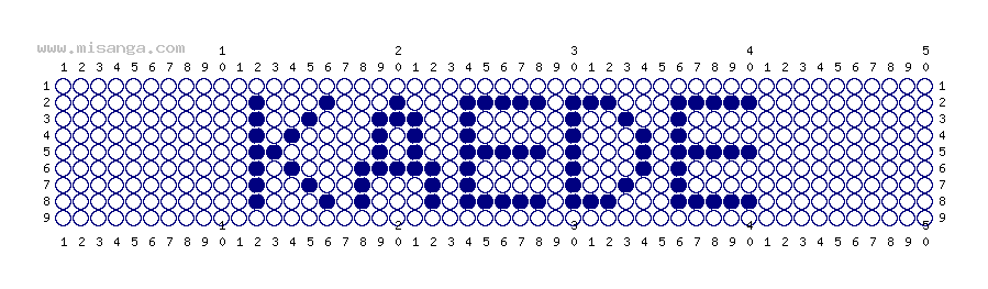 編みこみ文字ミサンガ製作図：KAEDE