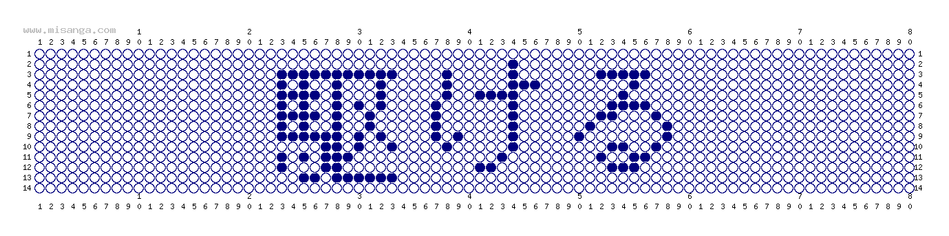 編みこみ文字ミサンガ製作図：駆ける