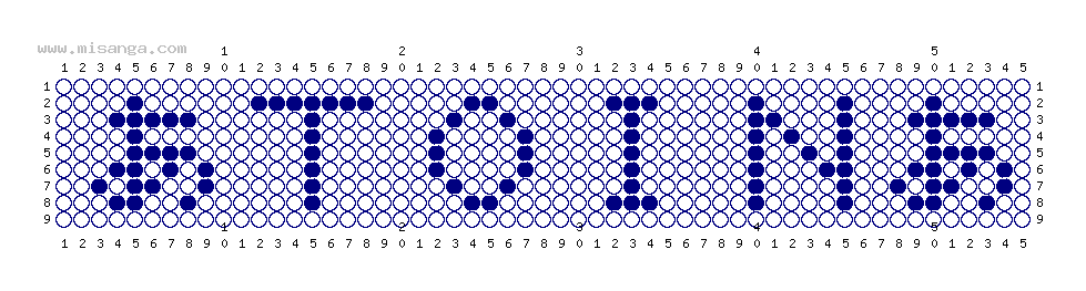 編みこみ文字ミサンガ製作図：あＴＯＩＮあ