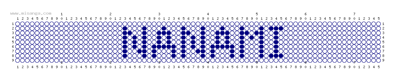 編みこみ文字ミサンガ製作図：NANAMI