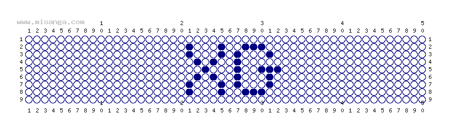 編みこみ文字ミサンガ製作図：XG