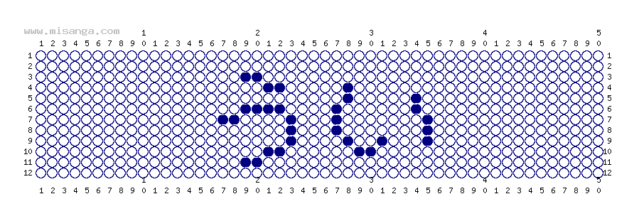 編みこみ文字ミサンガ製作図：うい