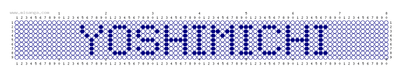 編みこみ文字ミサンガ製作図：YOSHIMICHI