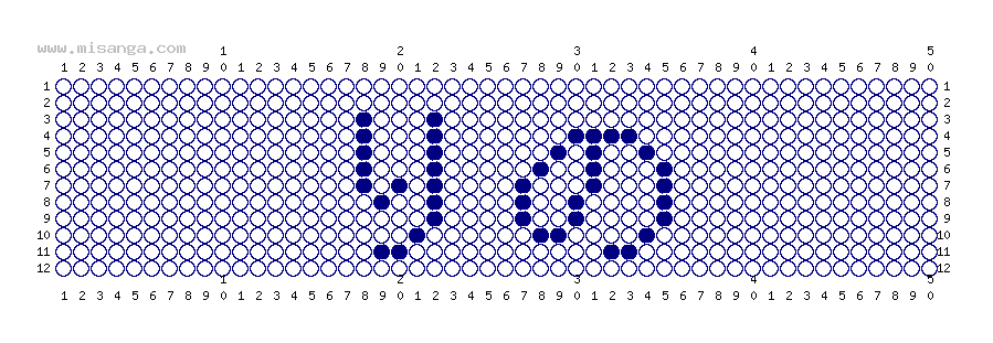 編みこみ文字ミサンガ製作図：りの