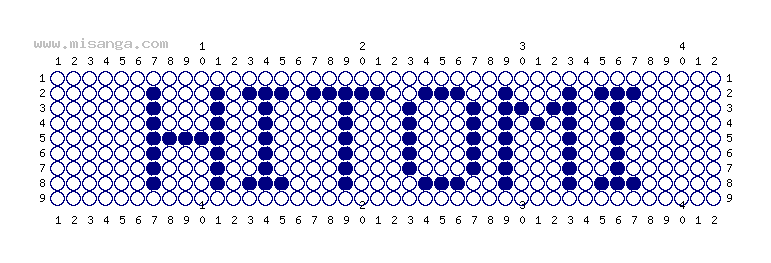 編みこみ文字ミサンガ製作図：HITOMI