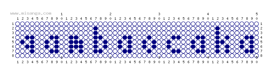 編みこみ文字ミサンガ製作図：GAMBAOSAKA