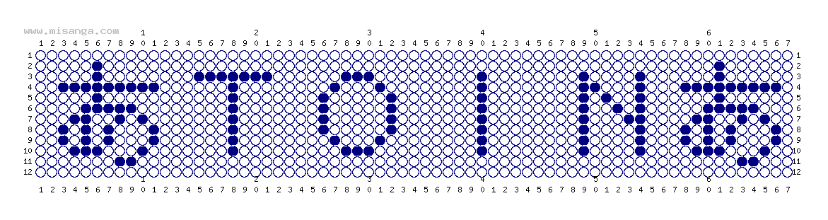 編みこみ文字ミサンガ製作図：あＴＯＩＮあ