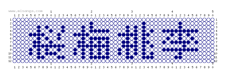 編みこみ文字ミサンガ製作図：桜梅桃李