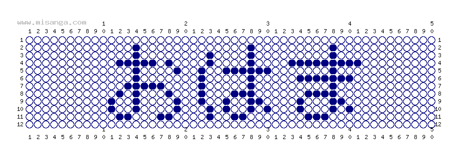 編みこみ文字ミサンガ製作図：おはま