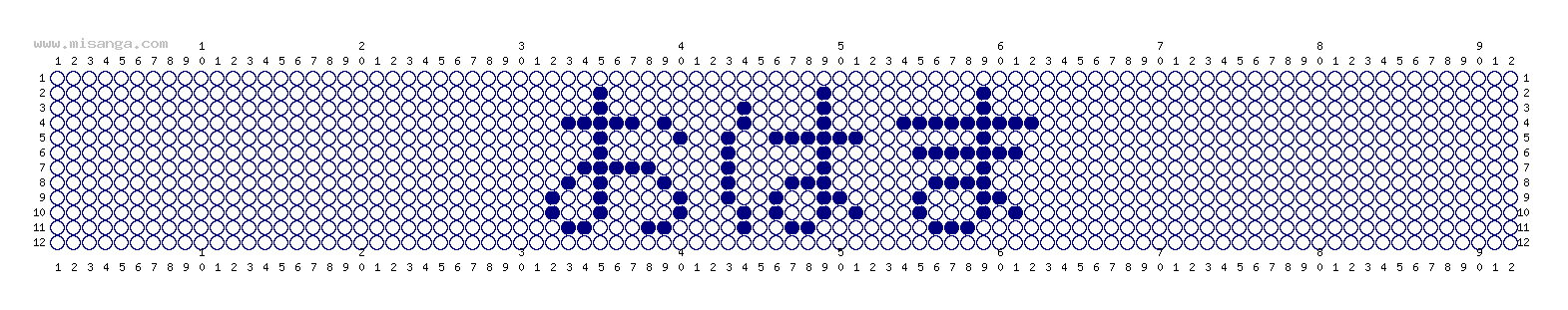 編みこみ文字ミサンガ製作図：おはま