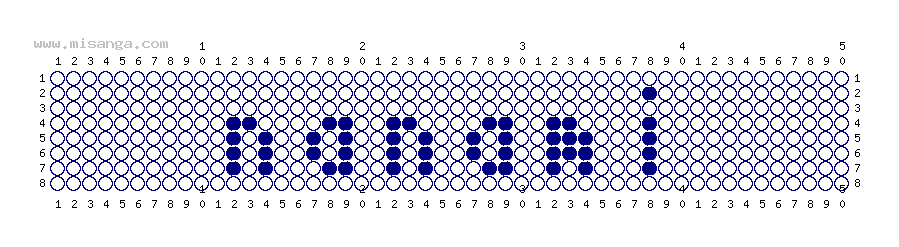 編みこみ文字ミサンガ製作図：NANAMI