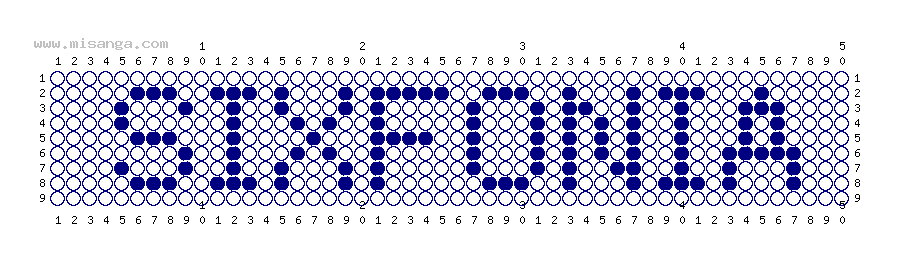 編みこみ文字ミサンガ製作図：SIXFONIA
