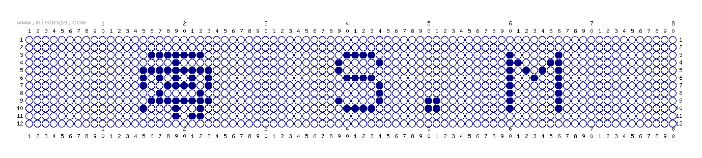 編みこみ文字ミサンガ製作図：零　S.M