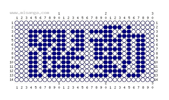 編みこみ文字ミサンガ製作図：躍動