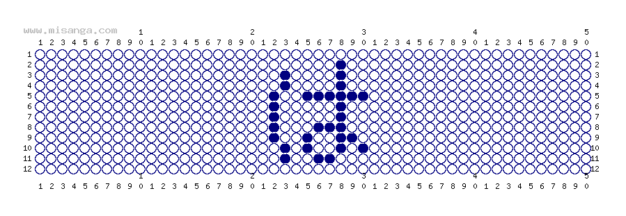 編みこみ文字ミサンガ製作図：は