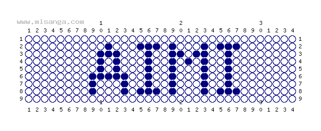 編みこみ文字ミサンガ製作図：AIMI