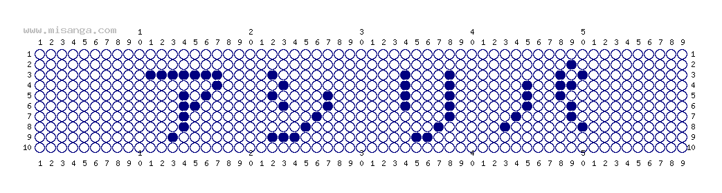 編みこみ文字ミサンガ製作図：アシリパ