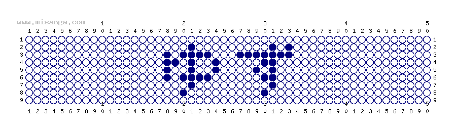 編みこみ文字ミサンガ製作図：ゆず