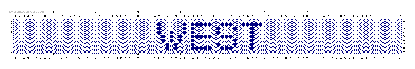 編みこみ文字ミサンガ製作図：WEST