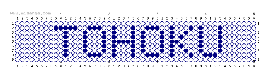 編みこみ文字ミサンガ製作図：TOHOKU