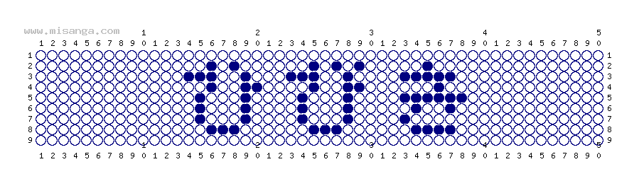 編みこみ文字ミサンガ製作図：ひびき