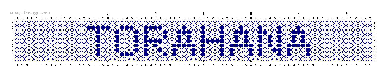 編みこみ文字ミサンガ製作図：TORAHANA
