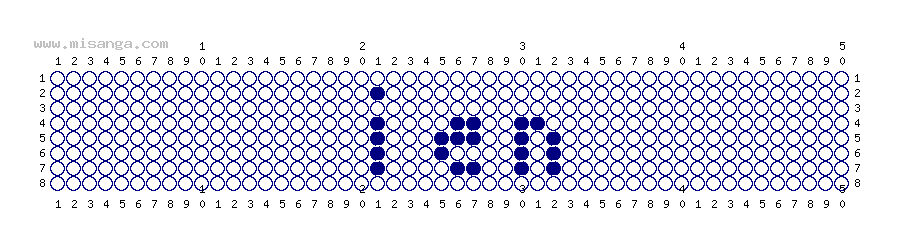 編みこみ文字ミサンガ製作図：JUN