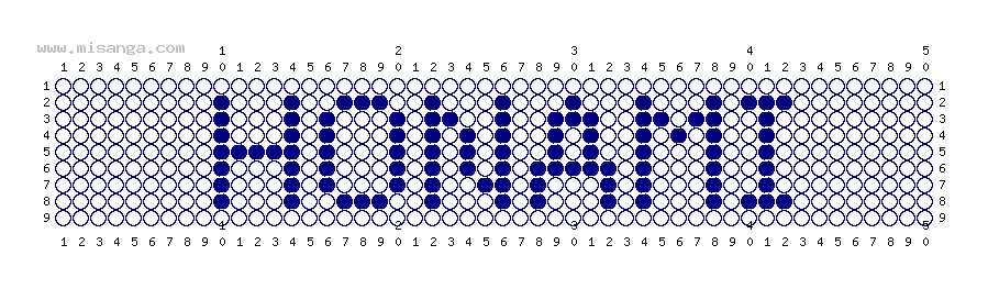 編みこみ文字ミサンガ製作図：HONAMI