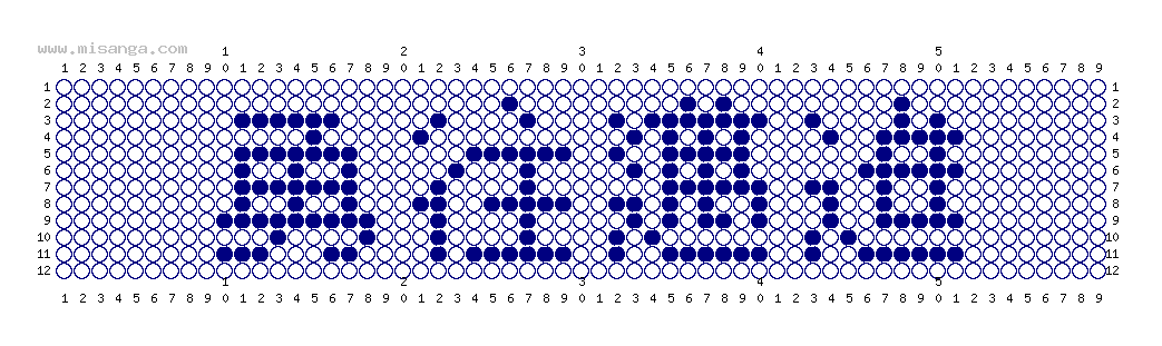 編みこみ文字ミサンガ製作図：勇往邁進