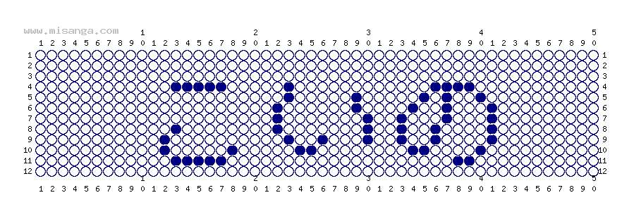 編みこみ文字ミサンガ製作図：こいの