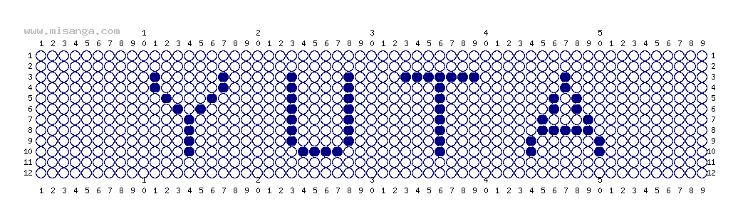 編みこみ文字ミサンガ製作図：YUTA
