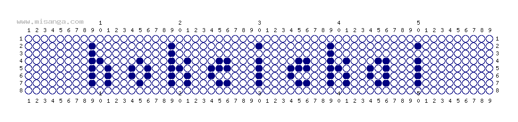 編みこみ文字ミサンガ製作図：HOKUYUKAI