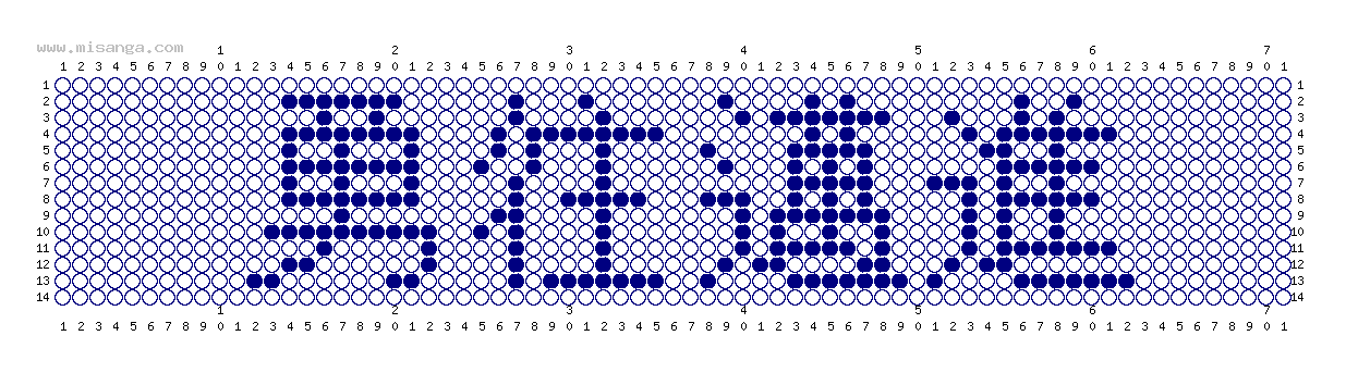 編みこみ文字ミサンガ製作図：勇往邁進