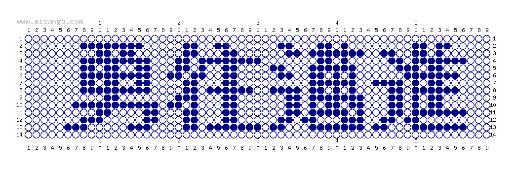 編みこみ文字ミサンガ製作図：勇往邁進